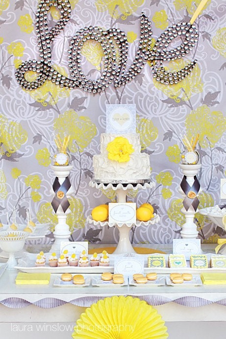 Yellow and Gray Printable Favor Tags by The TomKat Studio