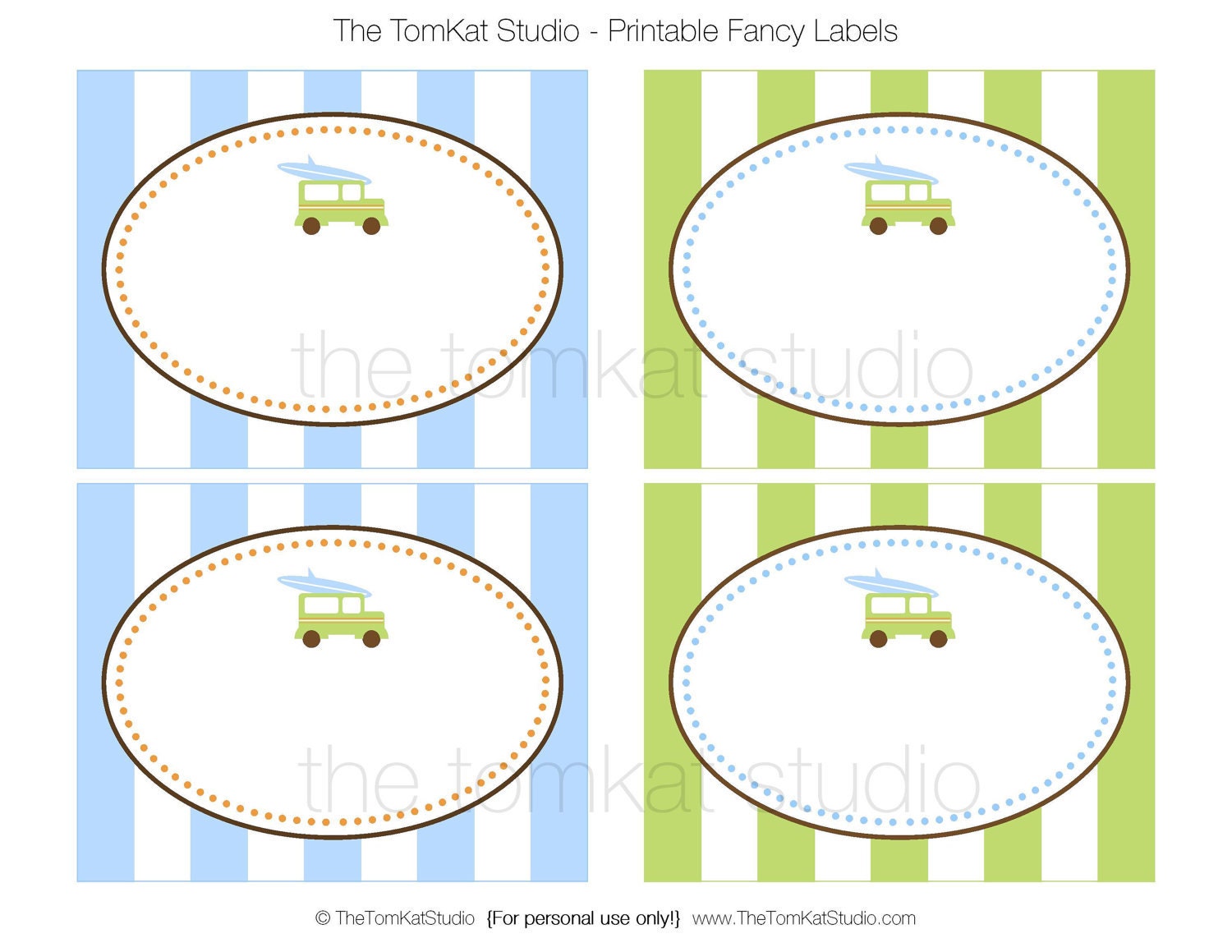 Beach Boy Party Collection - Printable Food and Dessert Labels - The TomKat Studio