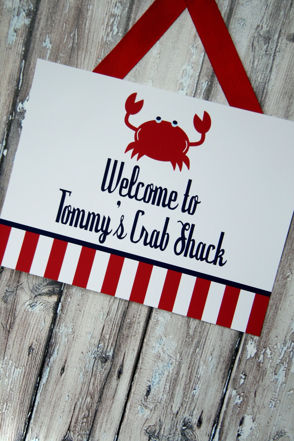 Nautical Crab Party Printable Welcome Sign by The TomKat Studio
