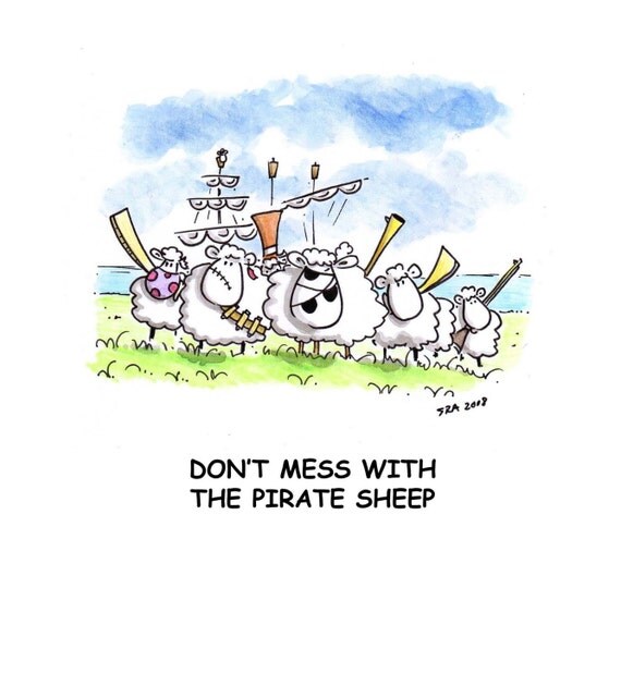The Pirate Sheep are here. by CowIsland on Etsy