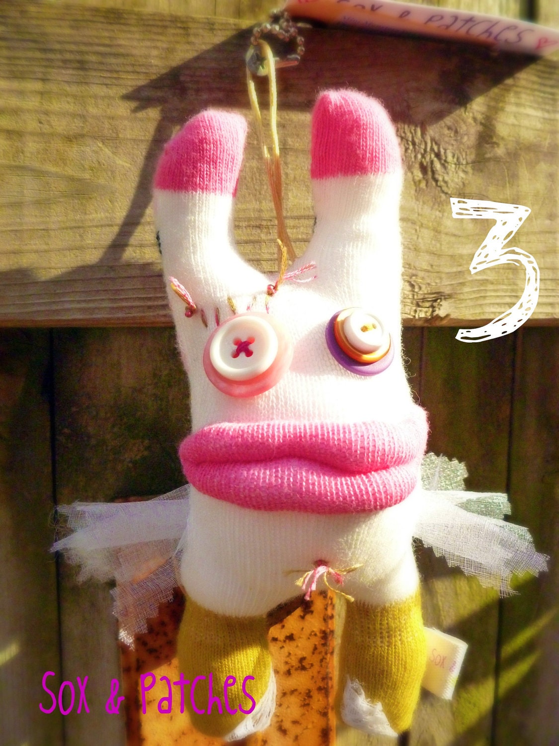 Mini Sock Monster Key Chains - 3 to choose from