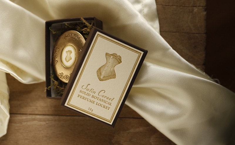 Satin Corset - Victorian Artisan Perfume Locket - solid perfume - natural perfume