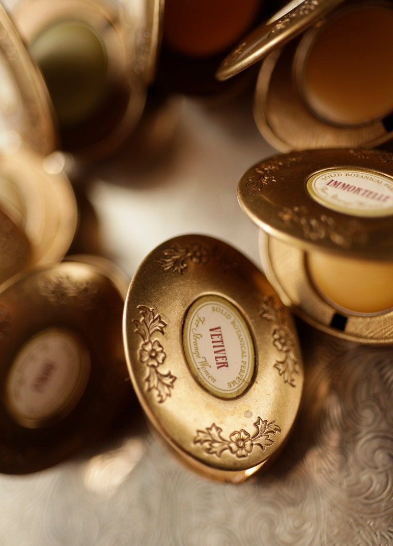 Single Note Solid Perfume in brass locket