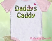 Funny Girl Onesie Daddys Caddy Pink Onesie Raglan Sleeve Infant Romper to Girly Tees