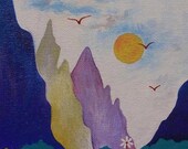 Blueness of nature- Original Painting- Acrylic on canvas- small - home decor- gifting- 8x6 inches
