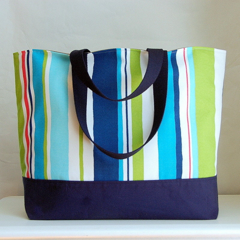 Baja Stripe XL Extra Large BIG Tote Bag / Beach Bag