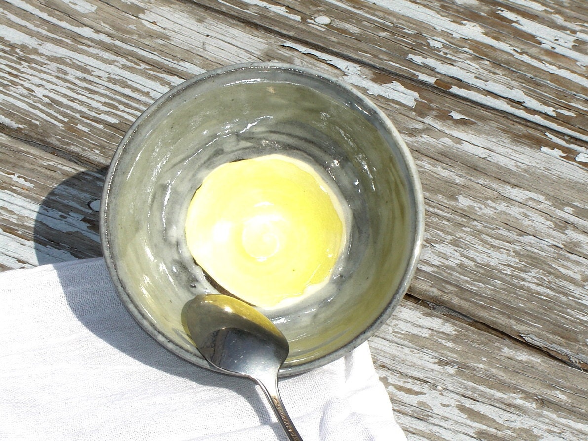 Pale Yellow and Gray Bowl aka Sunny Side Up