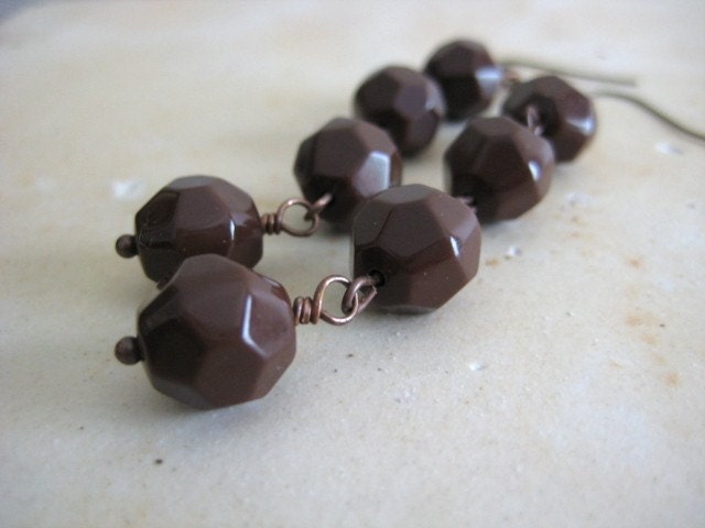 Brown boulder earrings