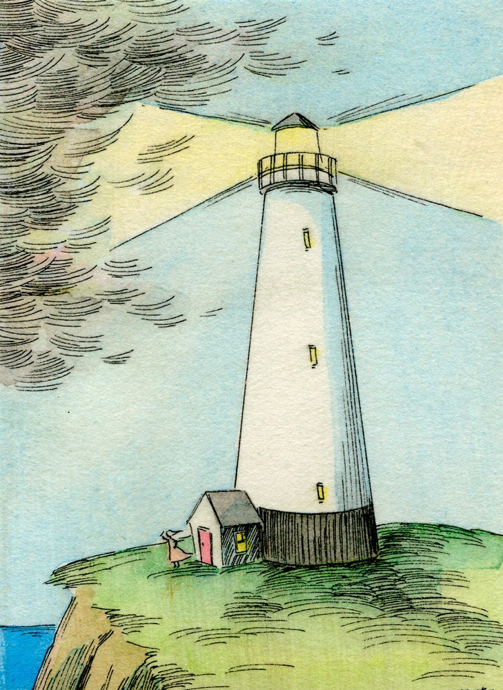 Original ACEO Painting -- Waiting for the storm