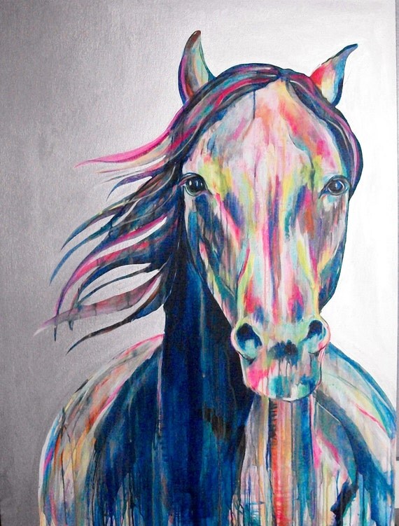 J.R. Ewing Original Horse Painting 36x48" painting by Jennifer Moreman