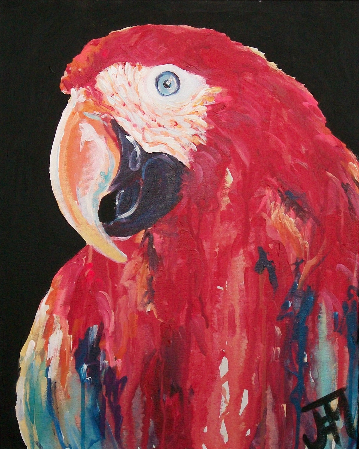 Gypsy the Parrot Original Painting by Jennifer Moreman