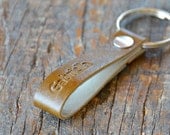 Personalized Split Pea Leather Keychain (Style 6)