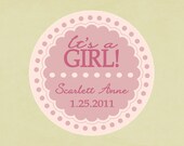 Round stickers--It's a Girl