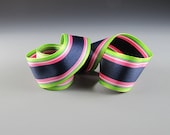 Grosgrain Ribbon Navy Pink Green 1 " Wide 3 Yard Length