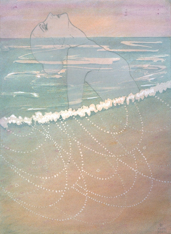 Nereid II,  Illustration and Collage of sea nymph