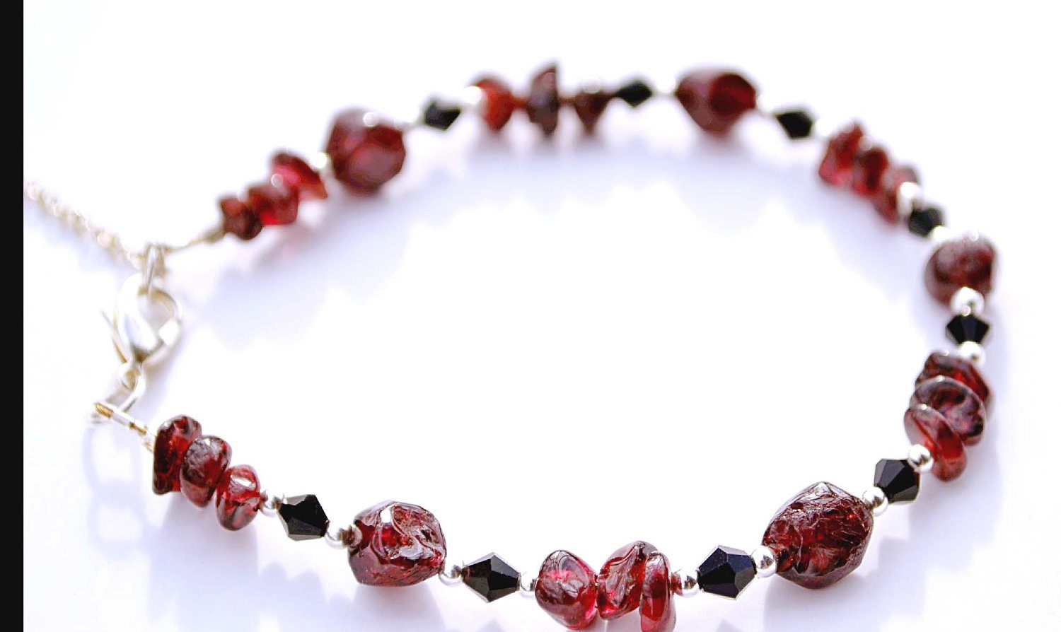 Garnet bracelet Swarovski crystals