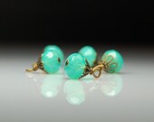 Vintage Style Bead Dangles Green Glass Set G481