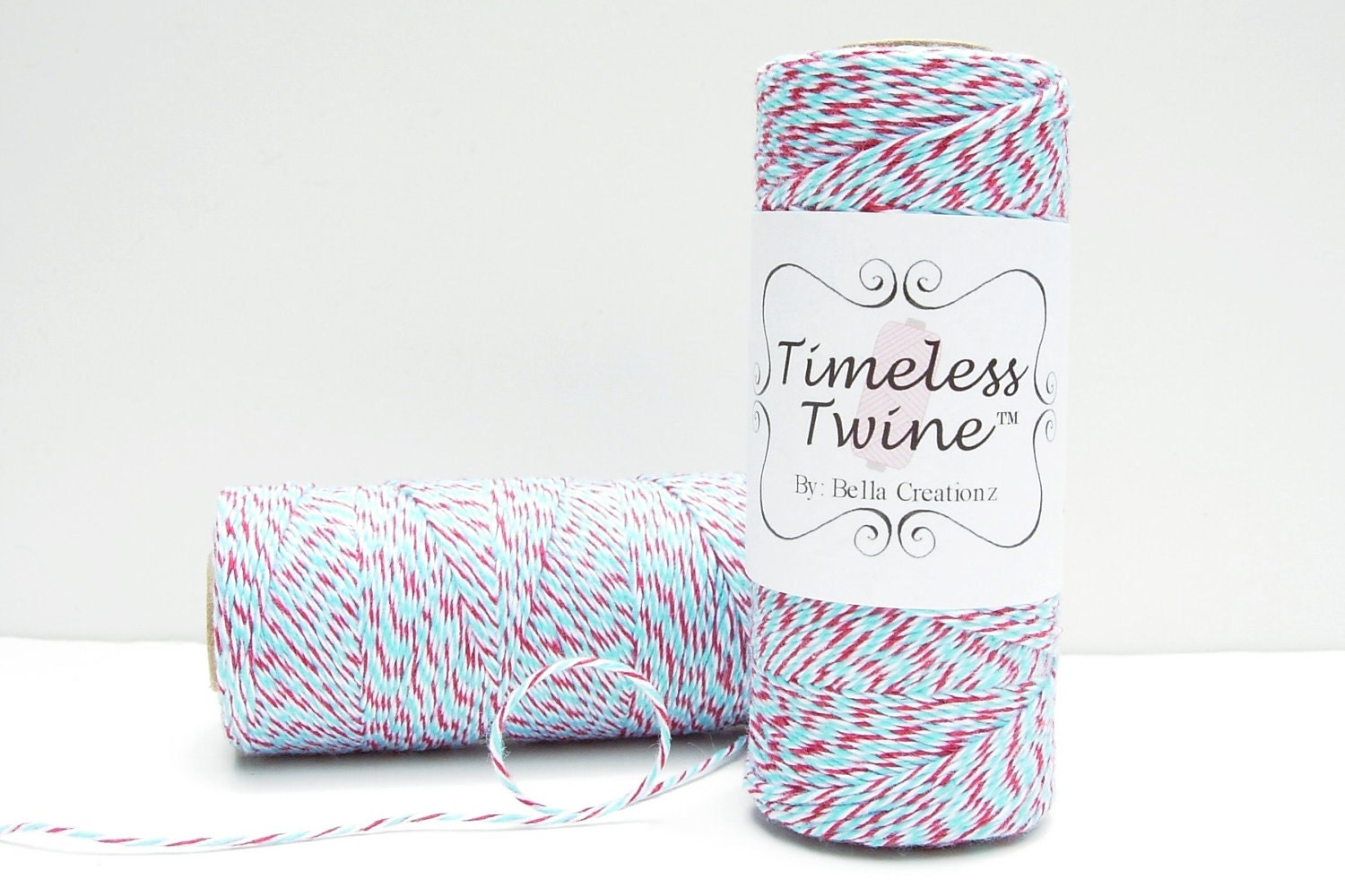 Aqua Blue and  Red Bakers Twine by Timeless Twine - July 4th Twine