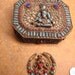 aNtique GOddess Primitive etruscan Turquoise coral Box and brooch