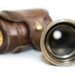 Steampunk brass telescope with leather case BROWN LEATHER GEARS DECOR