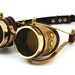 STEAMPUNK GOGGLES made of solid brass brown leather gear decor interchangeable lenses Mechanic design no.3
