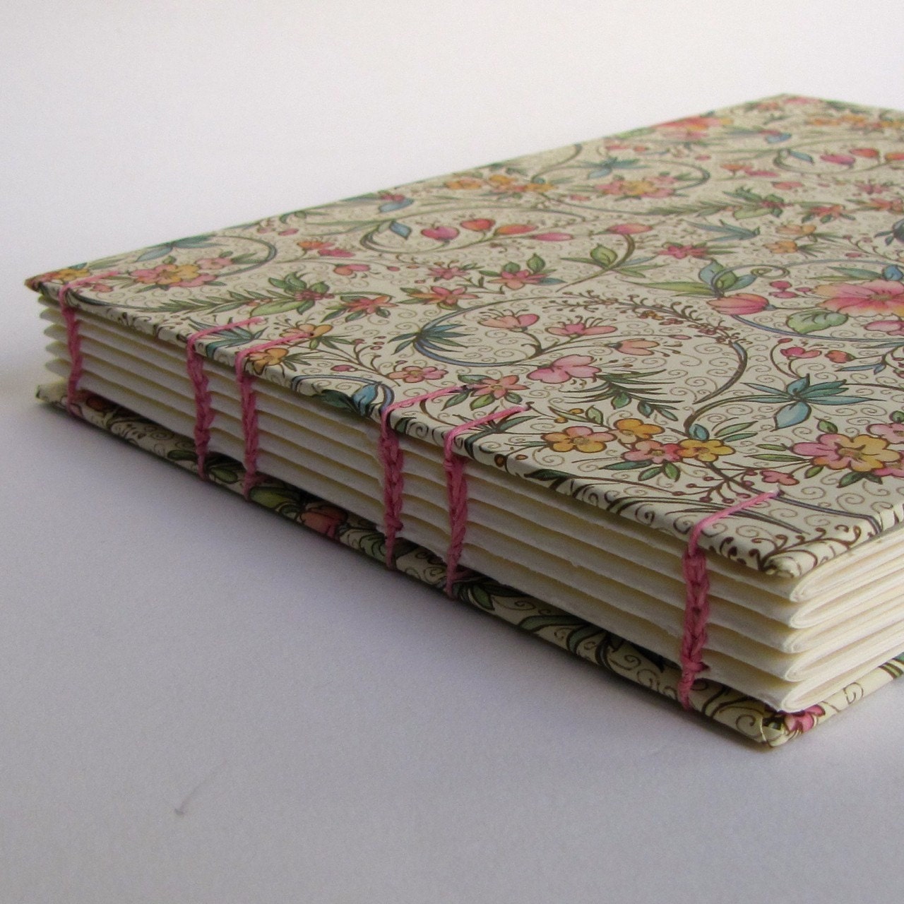 Wedding Guest Book, Large- Italian Wedding Flowers in Pink