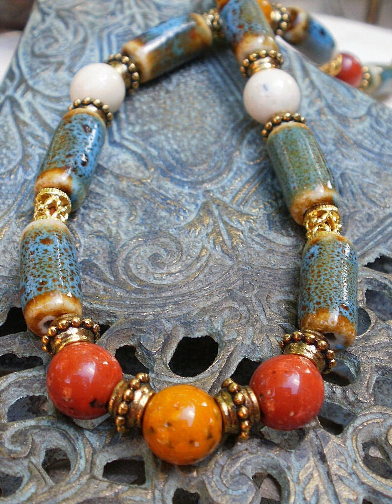 Pottery Bead Necklace