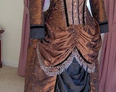 FOR ORDERS ONLY - Custom Made to Fit You - 1800s Victorian Dress 1880s Bustle Gown Skirt  Bodice -Sass -Old West - Gothic