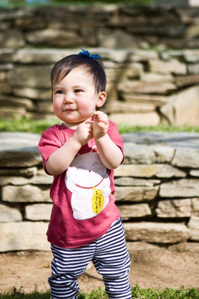 Lucky Cat  Organic Cotton Baby T-Shirt