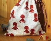 Octopus/Sea Creature Drawstring Storage Bag