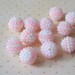 Vintage Pink and White Plastic Berry Beads 24 Pc