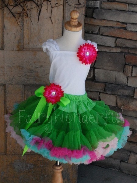 TUTTI FRUITY Boutique Pettiskirt... made with 35 yards of soft fluffy chiffon.....don't be fooled by imitation pettiskirts made of skimpy unknown material...