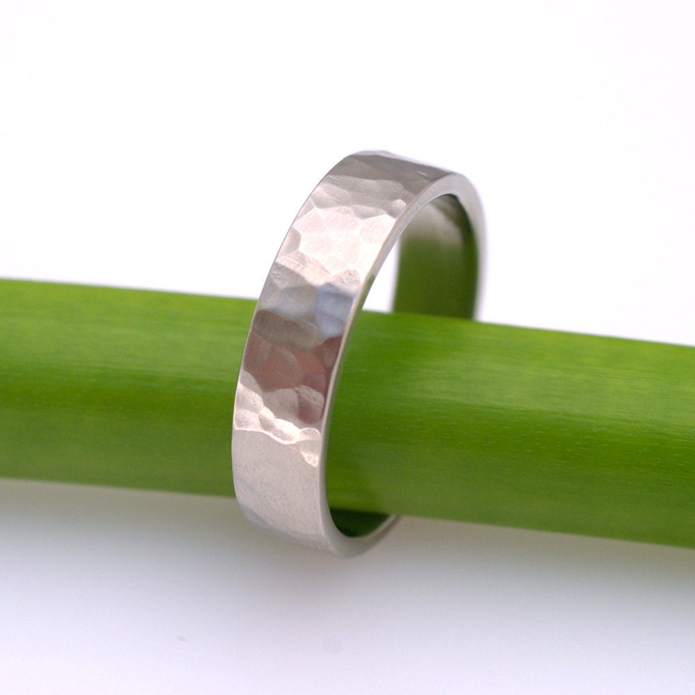 ON SALE Simple Facets in White 6mm Band