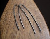 minimalist earrings in grey niobium. hypoallergenic earrings. modern niobium earrings. splurge.