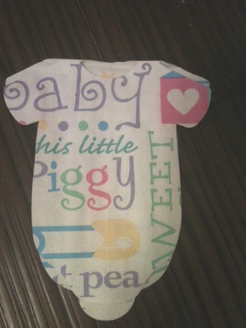Baby onesies napkins and or banner Subway Art style.  Pack of 30.  For showers or 1st birthday celebrations Boy or Girl