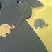 Pack of 30 Gray and Yellow Baby shower onesie napkins or banner decoration. Each with heart or owl or elephant.
