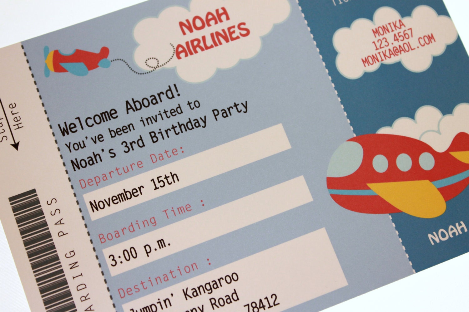 Airplane Ticket Birthday Invitation Il_170x135