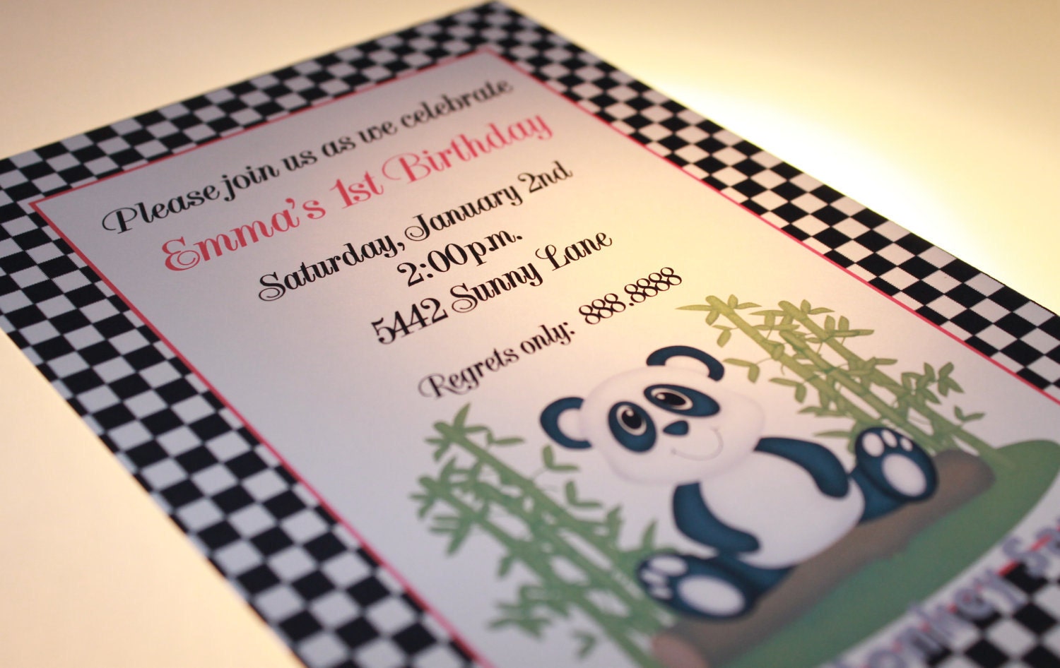 Panda Bear Birthday or Baby Shower Invitations for Boy or Girl Il_570xn