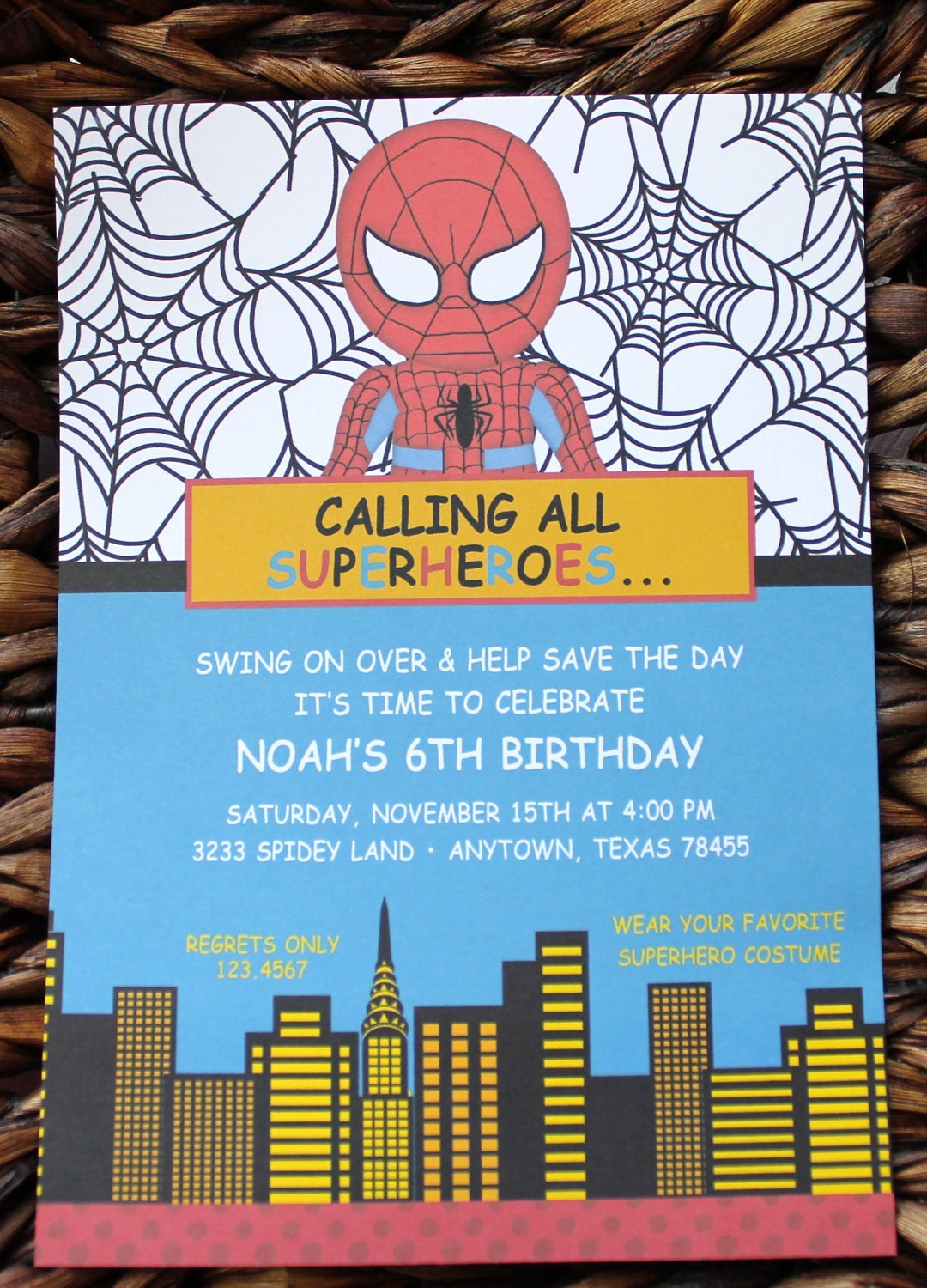 Superhero Spiderman Birthday Party Invitations Il_570xn
