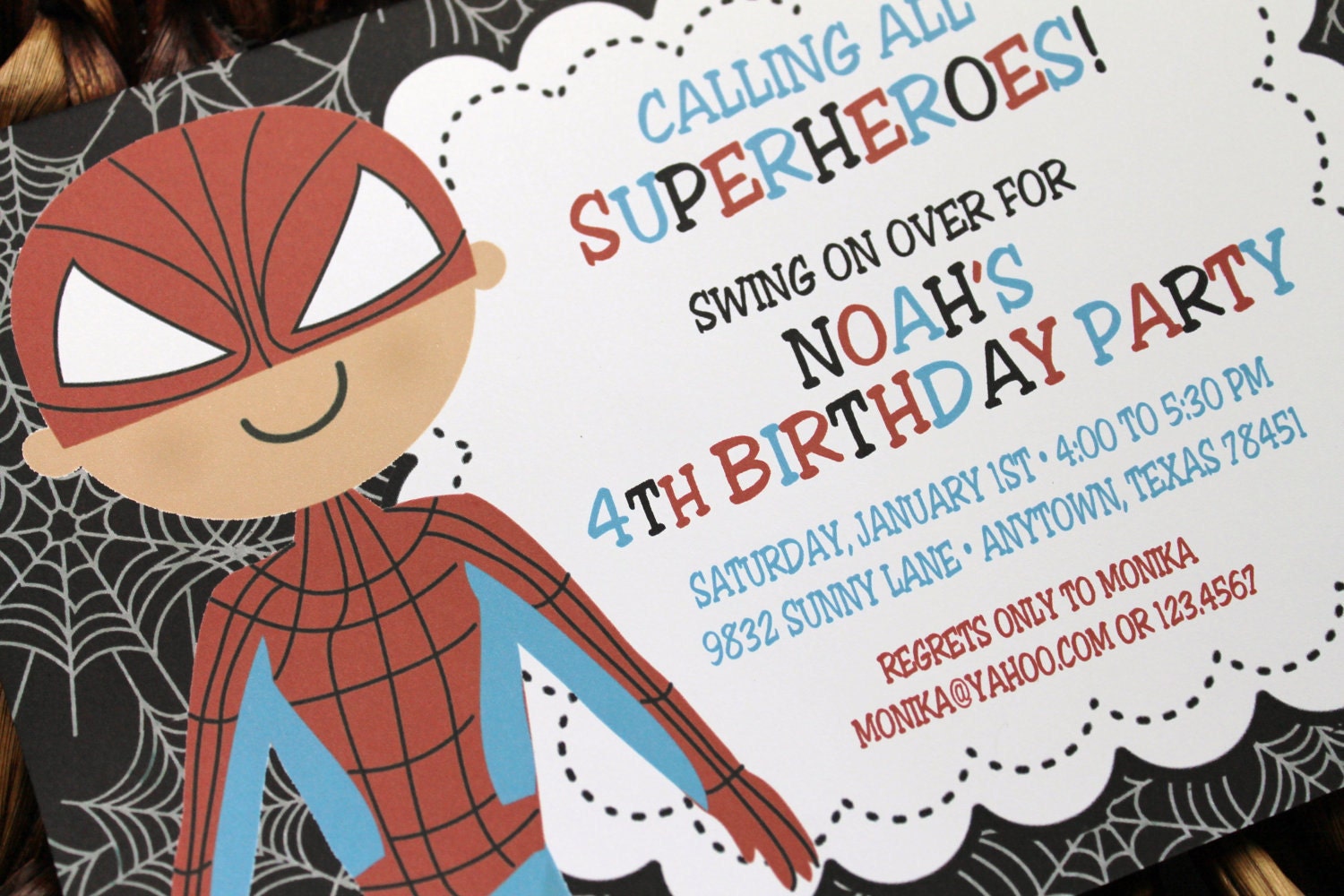 Superhero Spiderman Birthday Party Invitations Il_570xn