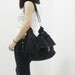 MAY Sale - BLACK Canvas Women Double Straps Shoulder Bag, Tote, Crossbody Messenger, Diapers Bag, Laptop, School Bag, Handbag - EZ