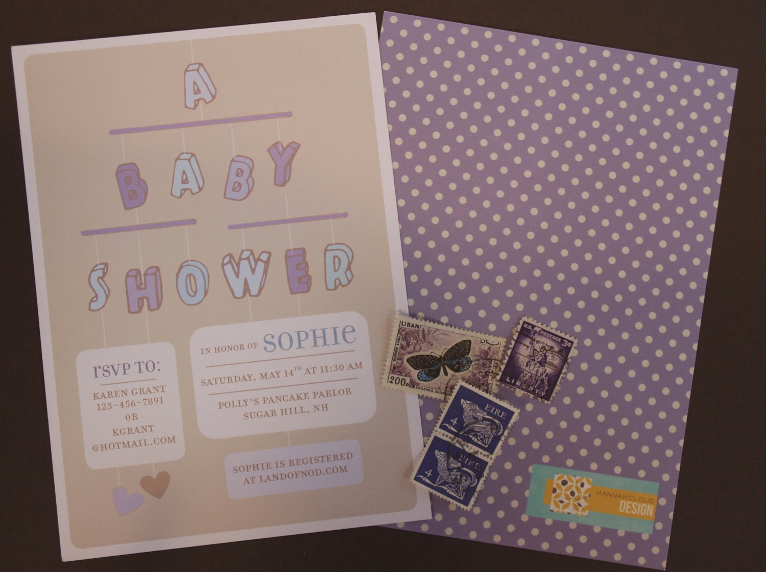 Hanging Mobile Baby Shower Invitation / Invite
