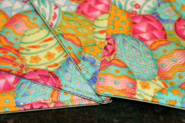Quilted Coasters - Eggcelent  Easter Eggs (set of 4)