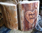 EMS express shipping included Custom Wedding guest book with heart and names rustic wood