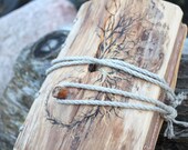 Rustic wood journal  8 1/2 x 6 Branch Swirl