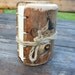 Coptic stich rustic wood journal with Love birds and gold heart