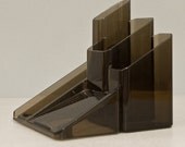 Vintage Desk Organizer or Pencil Holder - smoke gray