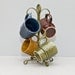 Vintage Mug Tree with Four Mugs - 1970s era Made in Japan
