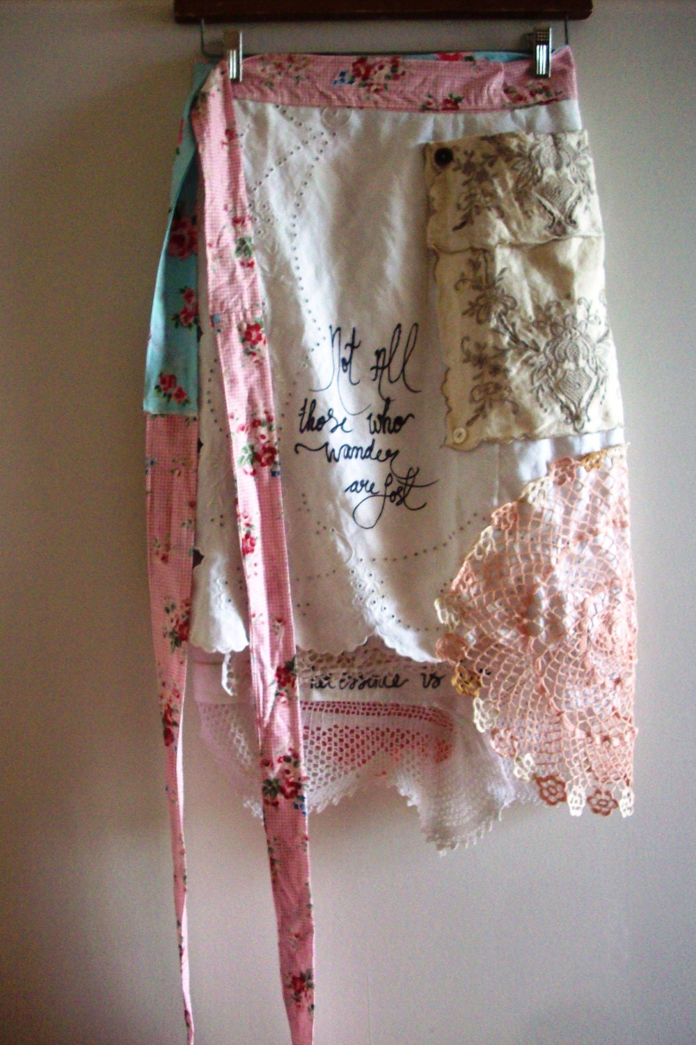 RESERVED glorybox skirt antique handstiched linens wrap skirt beautifull size large homemade lucyvnz bohemian gypsy soul subtle love xx00xx