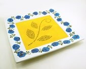 Custom family plate - Hand painted porcelain plate personalized with names and special message - Cobalt blue roses with gold highlights